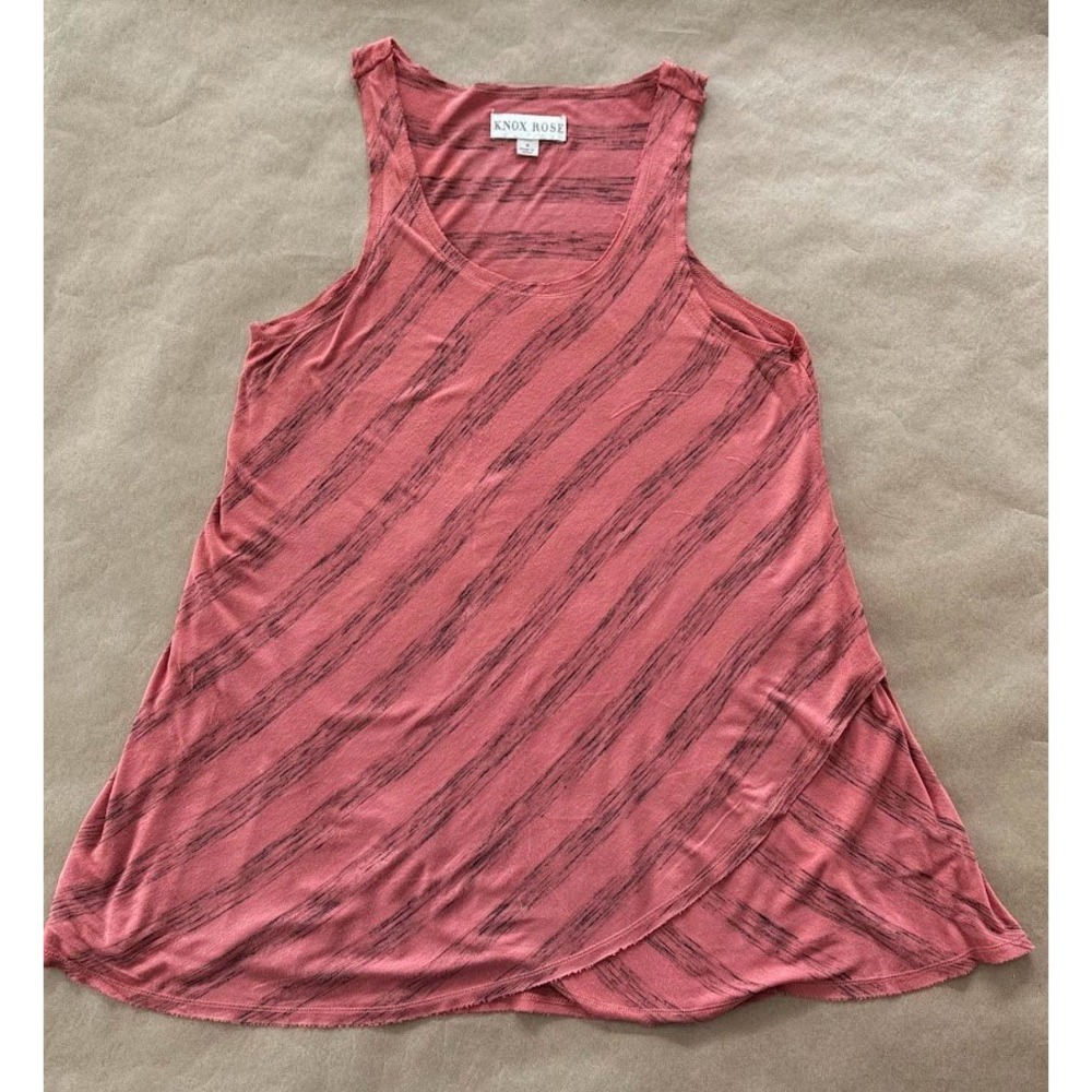 Knox Rose Space Dye Tank Top Womens Small Striped Tulip Hem Boho Hippie Desert